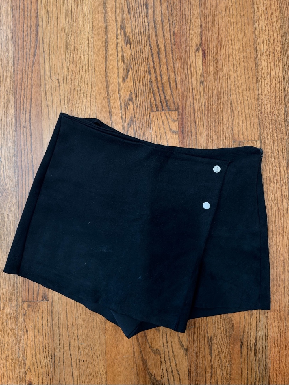 Black Wrap-Front Skort